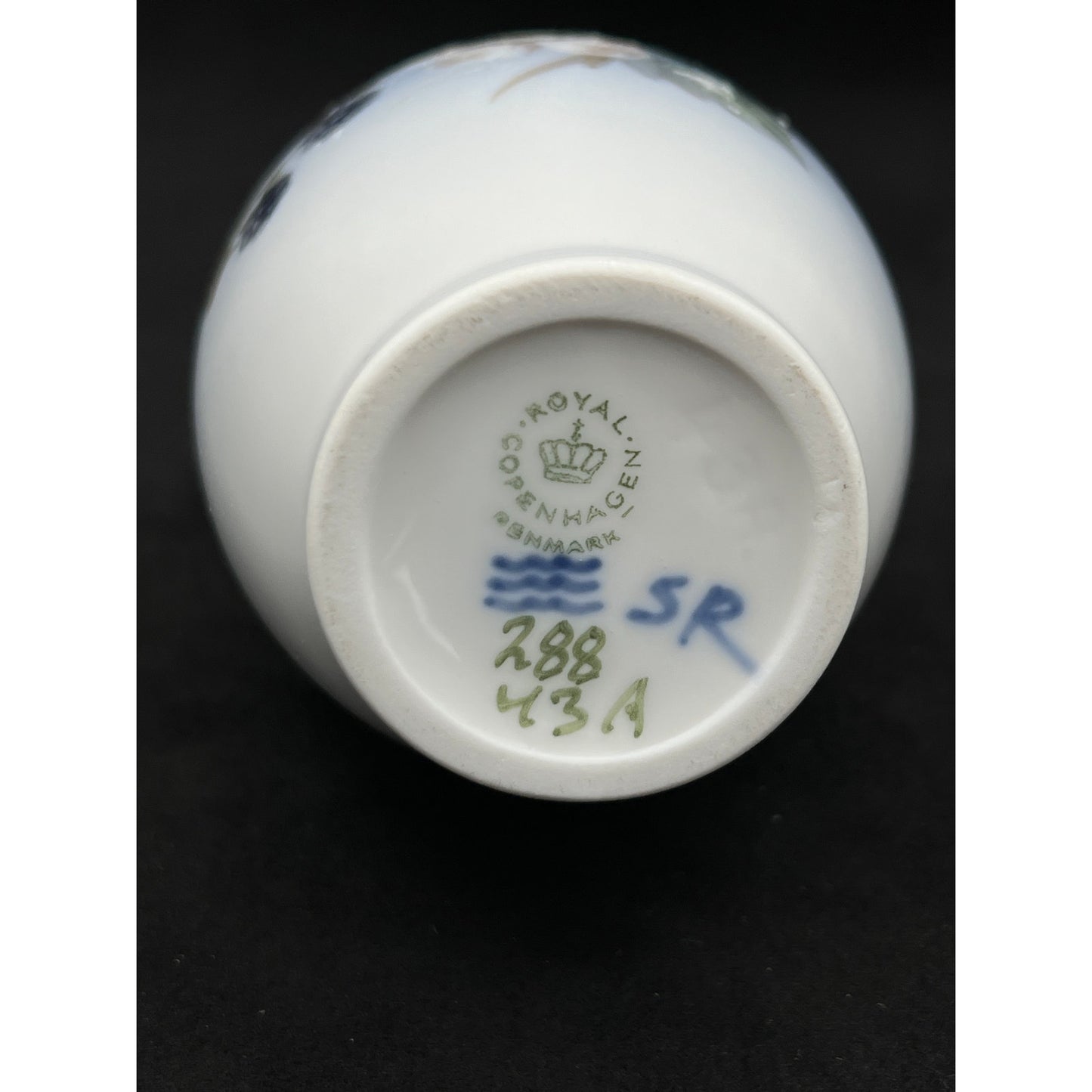 Vintage Royal Copenhagen Hand-Painted Porcelain Vase, No. 288 43A