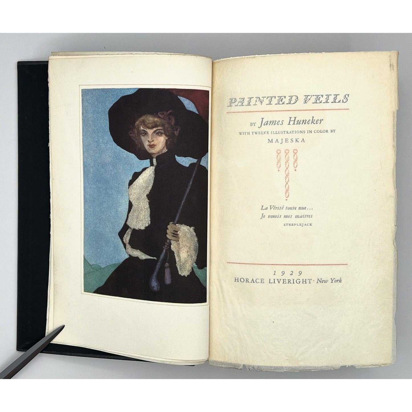 Painted Veils by James Huneker, Rare 1929 Illustrated Editorial Copy - That’s My JAmm