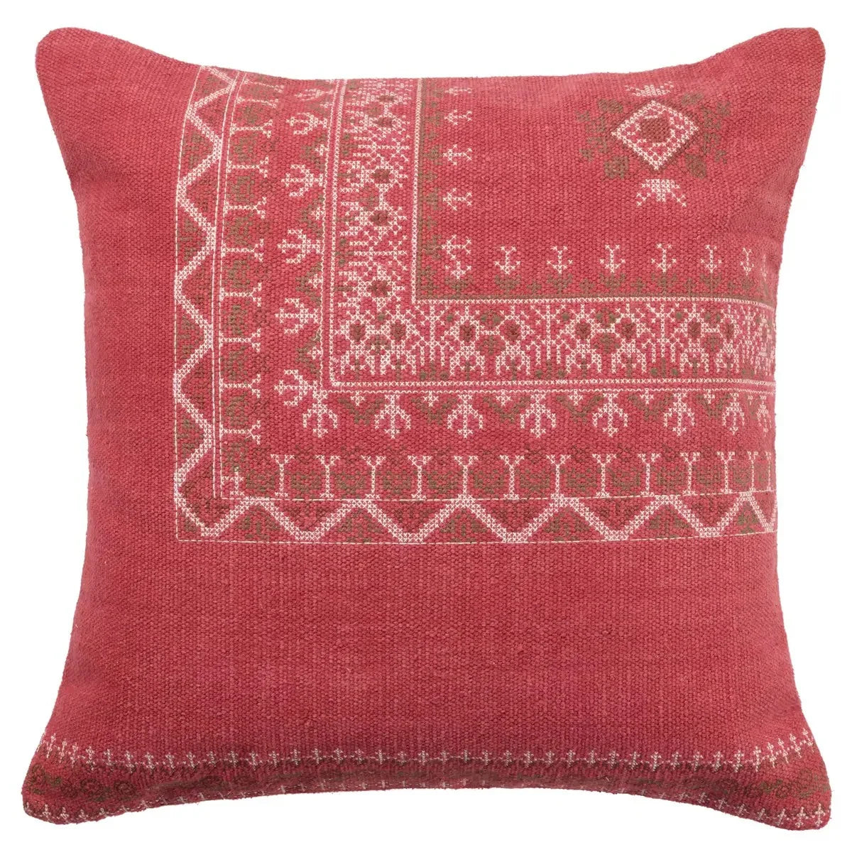 Jaipur Living "Puebla" Artisan Wool Throw Pillow | 22x22 | Tandoori Spice Tribal- NEW IN PACKAGE