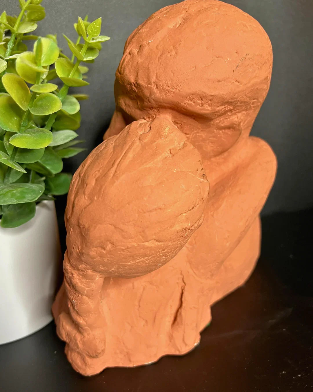 Vintage Klara Sever "The Embrace" Sculpture for Austin Productions | Mid-Century Modern Brutalist Terracotta Style Statue | 1970s Art