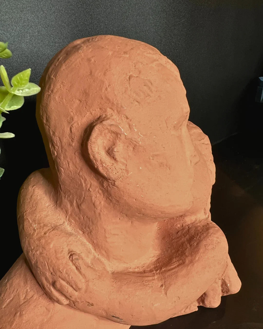Vintage Klara Sever "The Embrace" Sculpture for Austin Productions | Mid-Century Modern Brutalist Terracotta Style Statue | 1970s Art