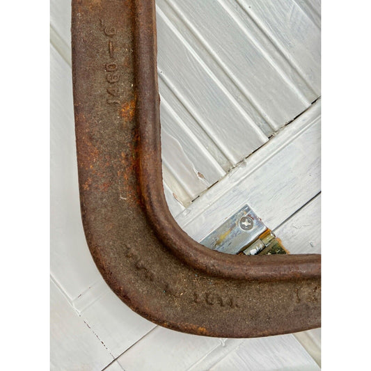 Vintage Adjustable Heavy-Duty Steel C-Clamps Set Of 2 Industrial Tools 5" & 6"