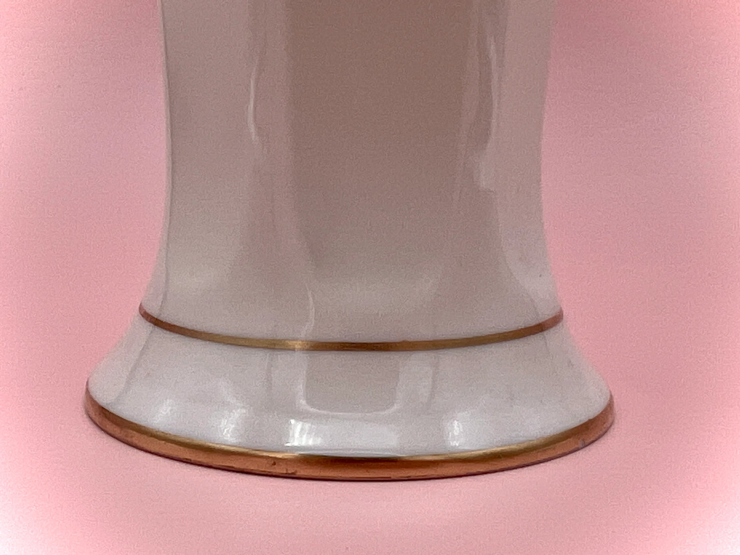 Vintage Pickard China Sweet Pea Floral Vase, 10-Inch, Made in USA, Gold Trim - Note Flaw