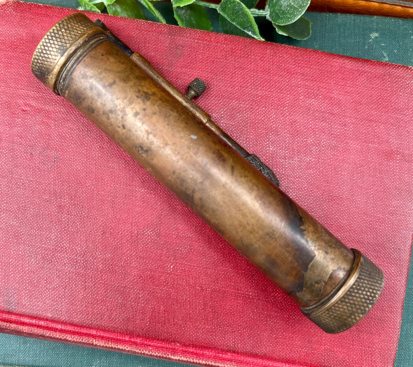 Vintage Solid Bronze Pocket Telescope Scope & Sight Level - Antique Brass Optic