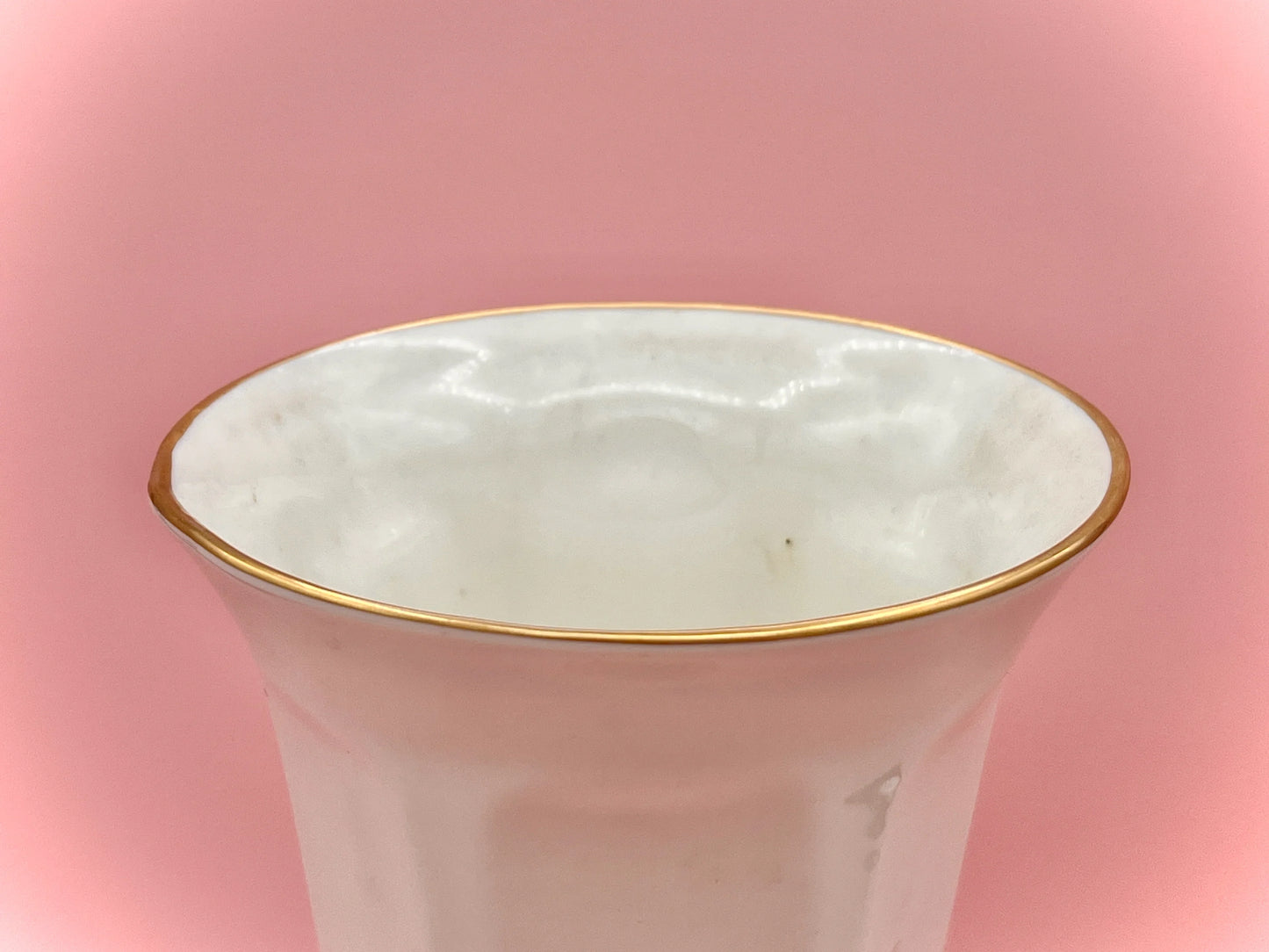 Vintage Pickard China Sweet Pea Floral Vase, 10-Inch, Made in USA, Gold Trim - Note Flaw