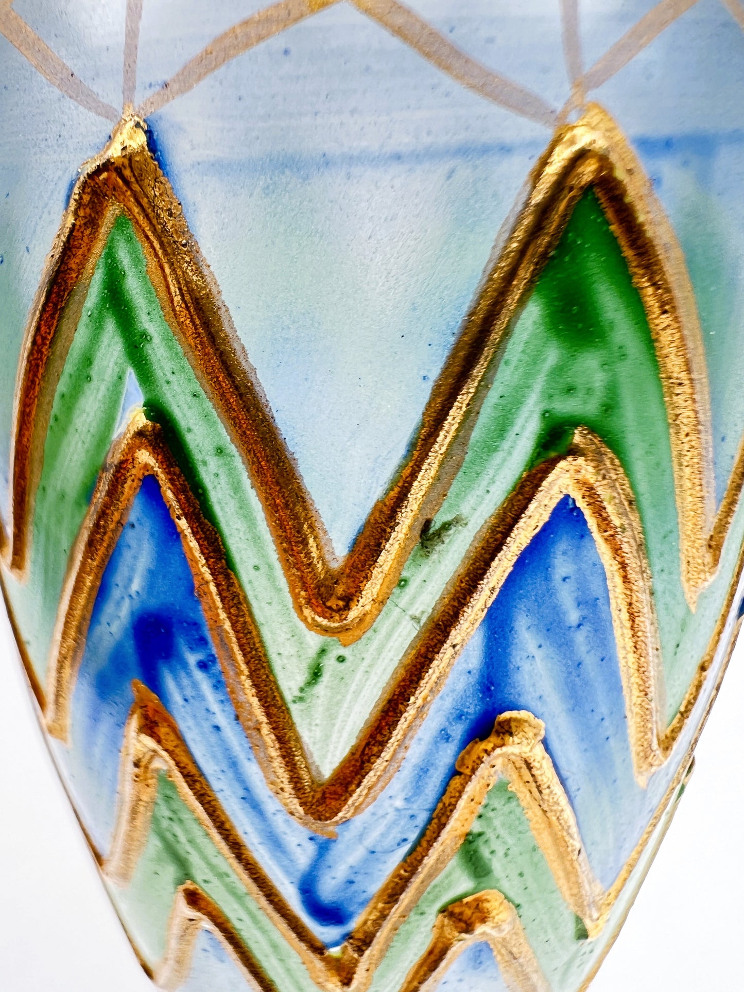 Nagel Hand-Painted Glass Candlestick - Vintage German Craftsmanship