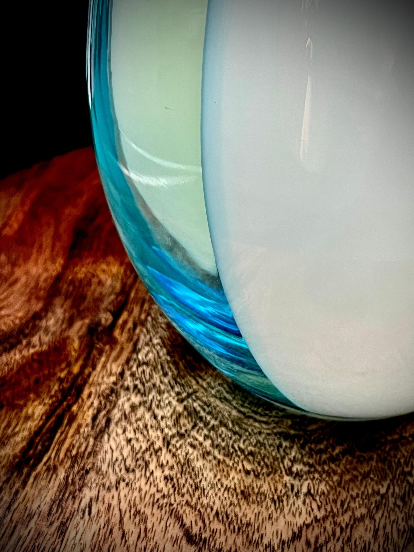 Carlo Moretti Italian Blue and Cream Striped Carousel Vase - That’s My JAmm