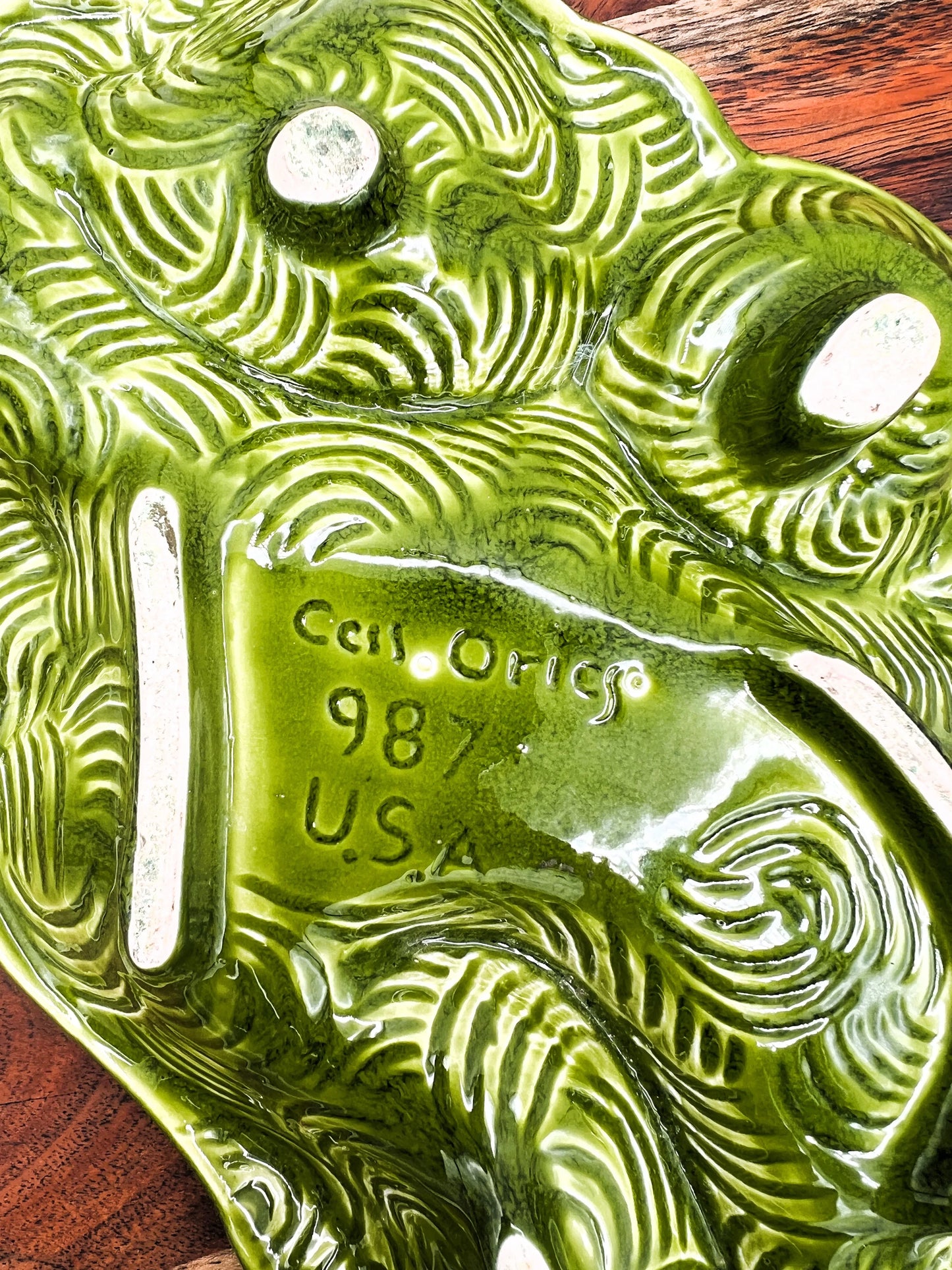 Mid Century Ashtray California Art Pottery Signed Cess Orig 984 USA