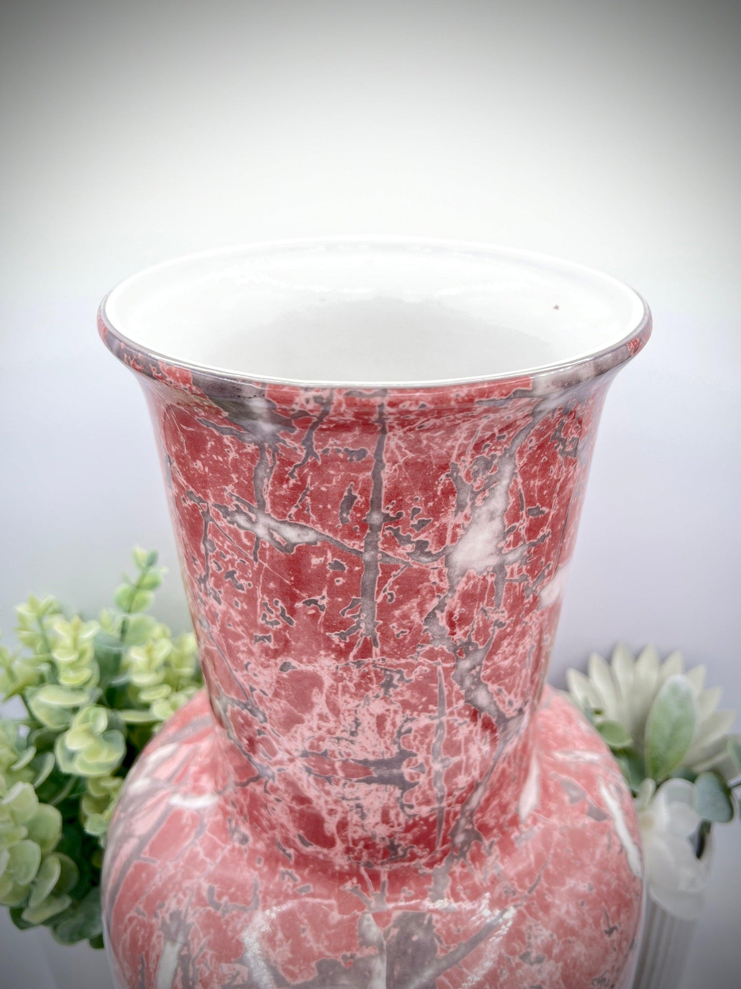 Italian Pink, Gray, and White Large Vase - That’s My JAmm