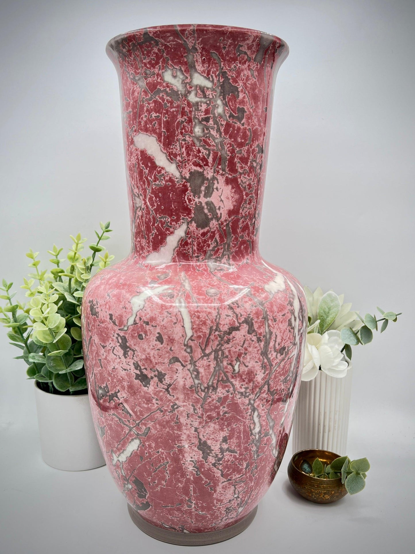 Italian Pink, Gray, and White Large Vase - That’s My JAmm