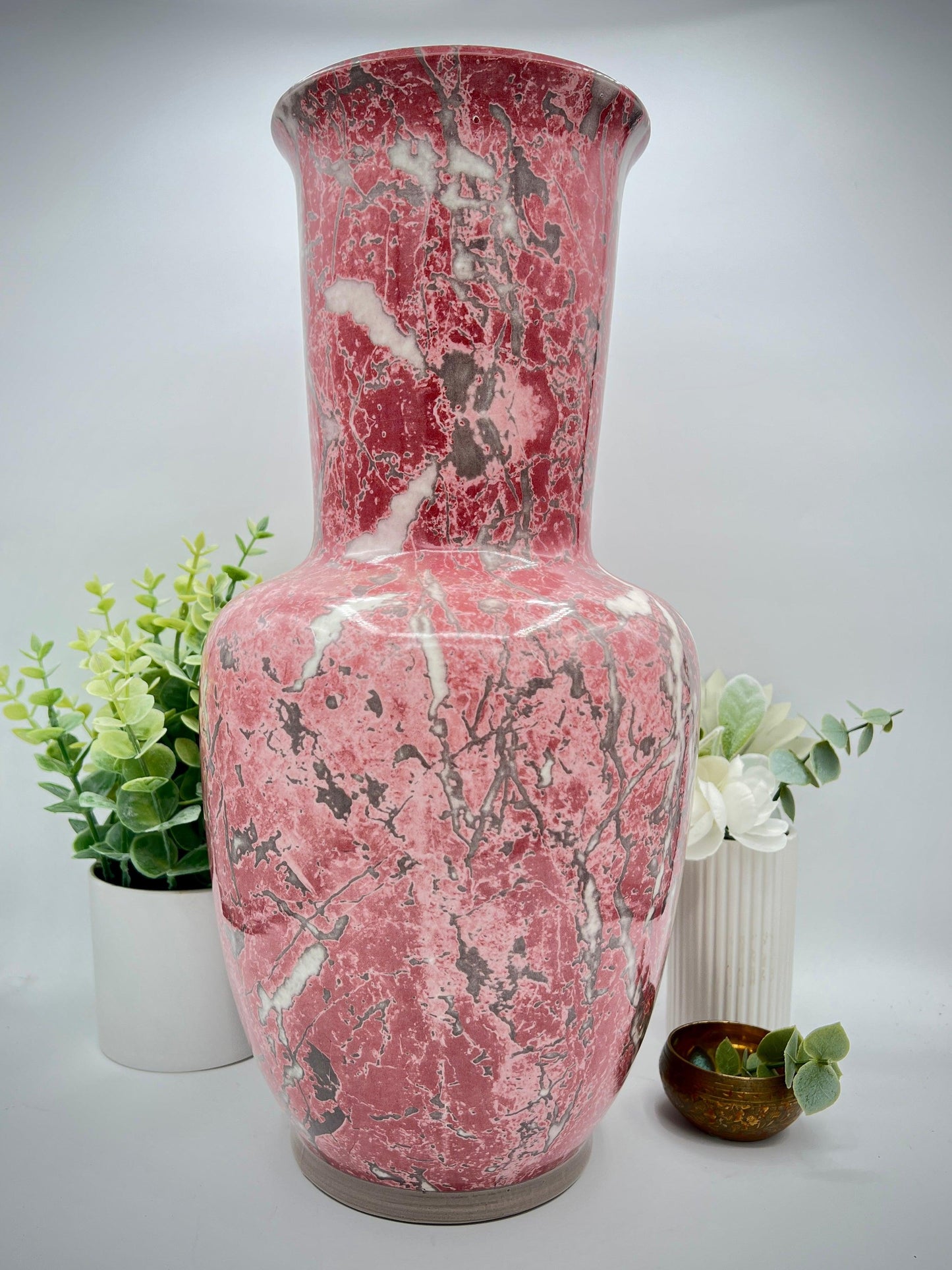 Italian Pink, Gray, and White Large Vase - That’s My JAmm