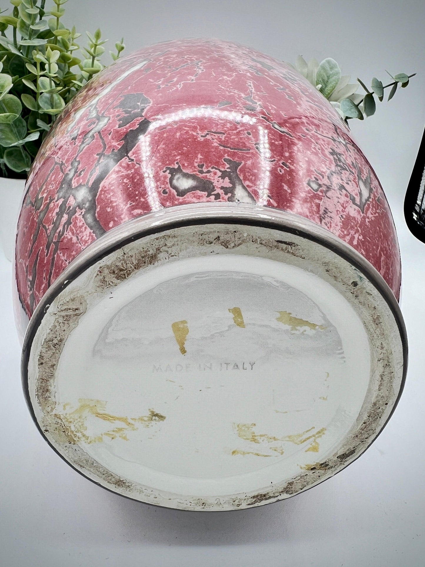 Italian Pink, Gray, and White Large Vase - That’s My JAmm