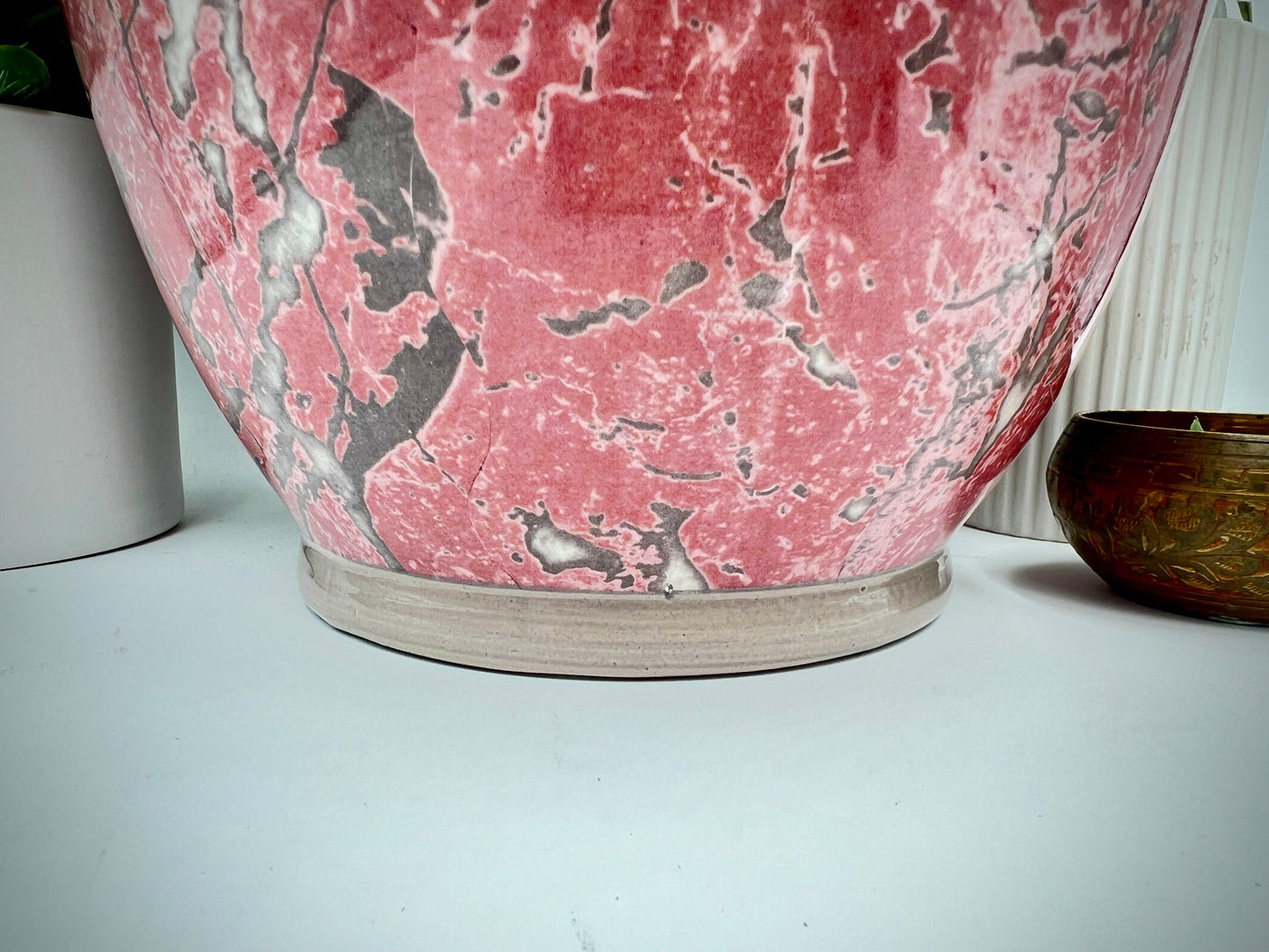 Italian Pink, Gray, and White Large Vase - That’s My JAmm