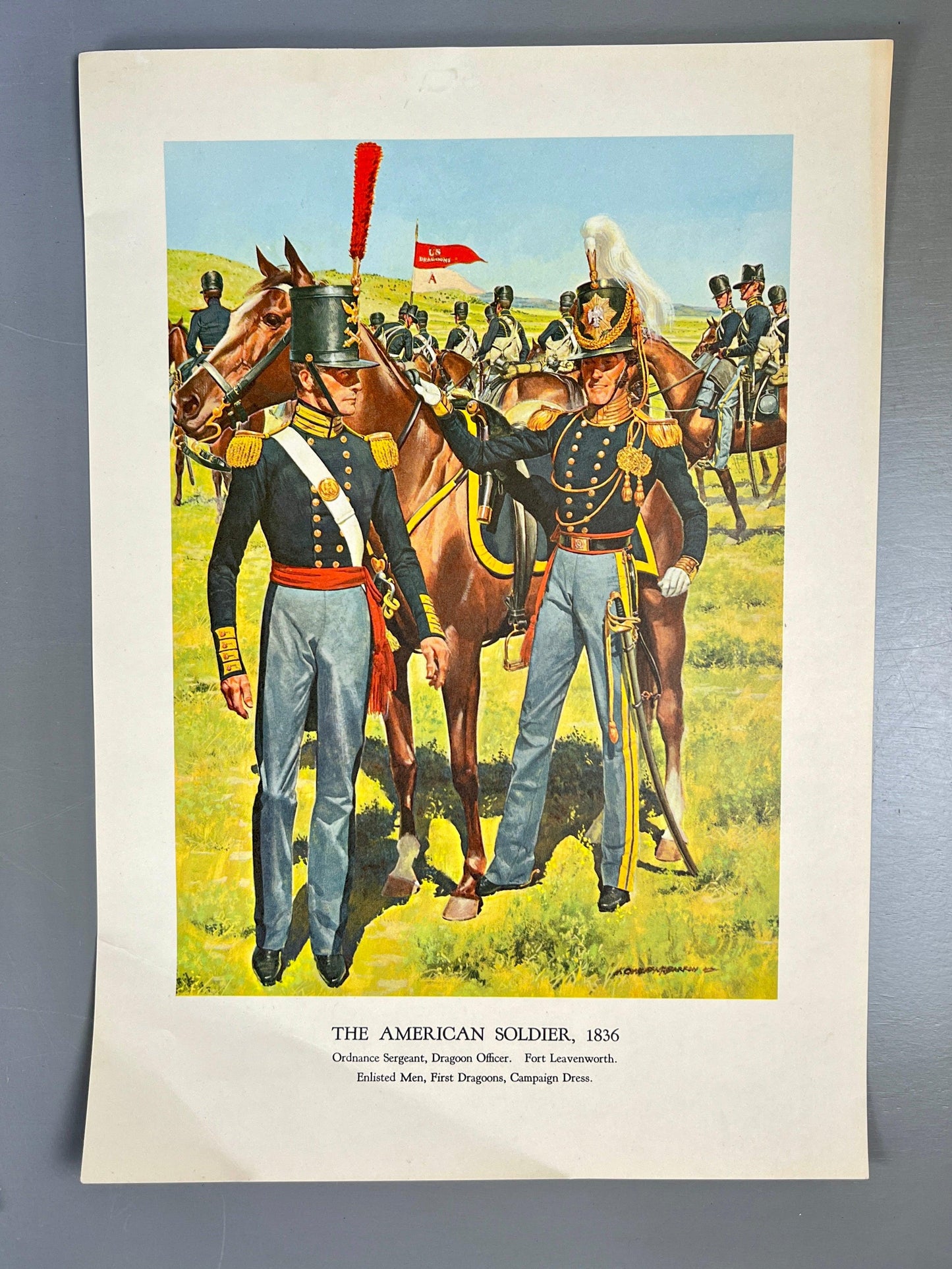American Soldiers in 1827 and 1836 Lithographs by Hugh McBarron Jr, 1966 - That’s My JAmm
