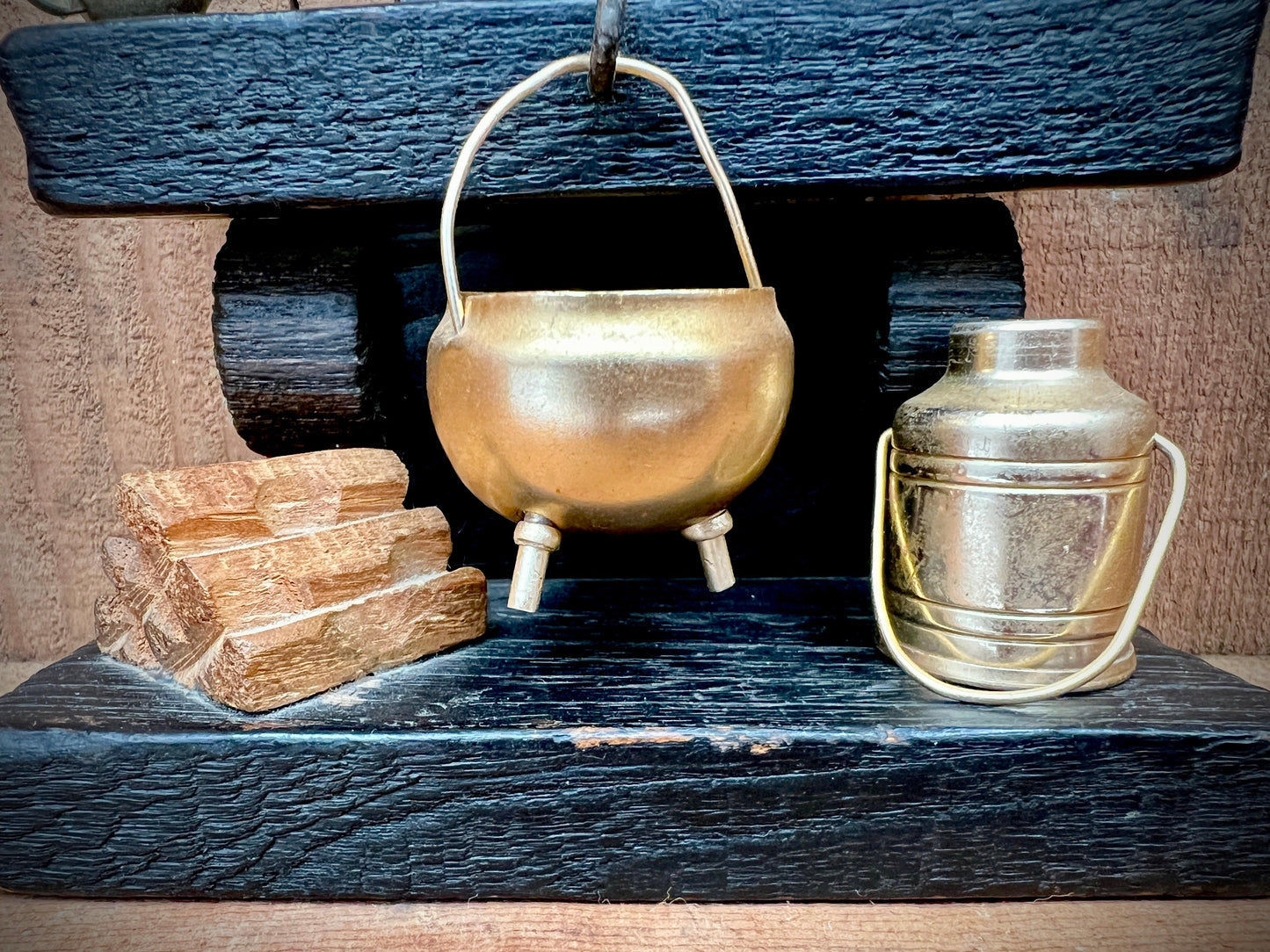 Colonial Dollhouse Miniature Vintage Fireplace Diorama - That’s My JAmm