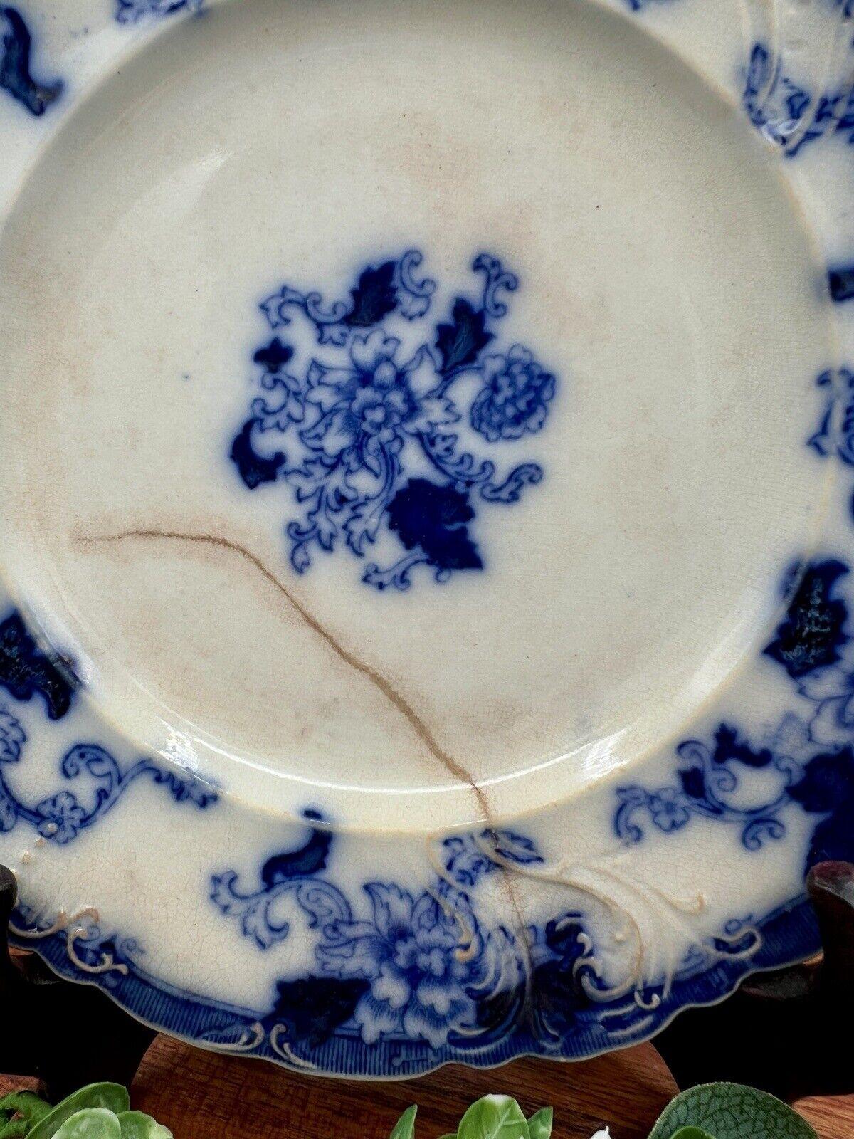 Senator Crown Semi-Porcelain Flow Blue Plate, Cliff England, 1878-1904 - That’s My JAmm