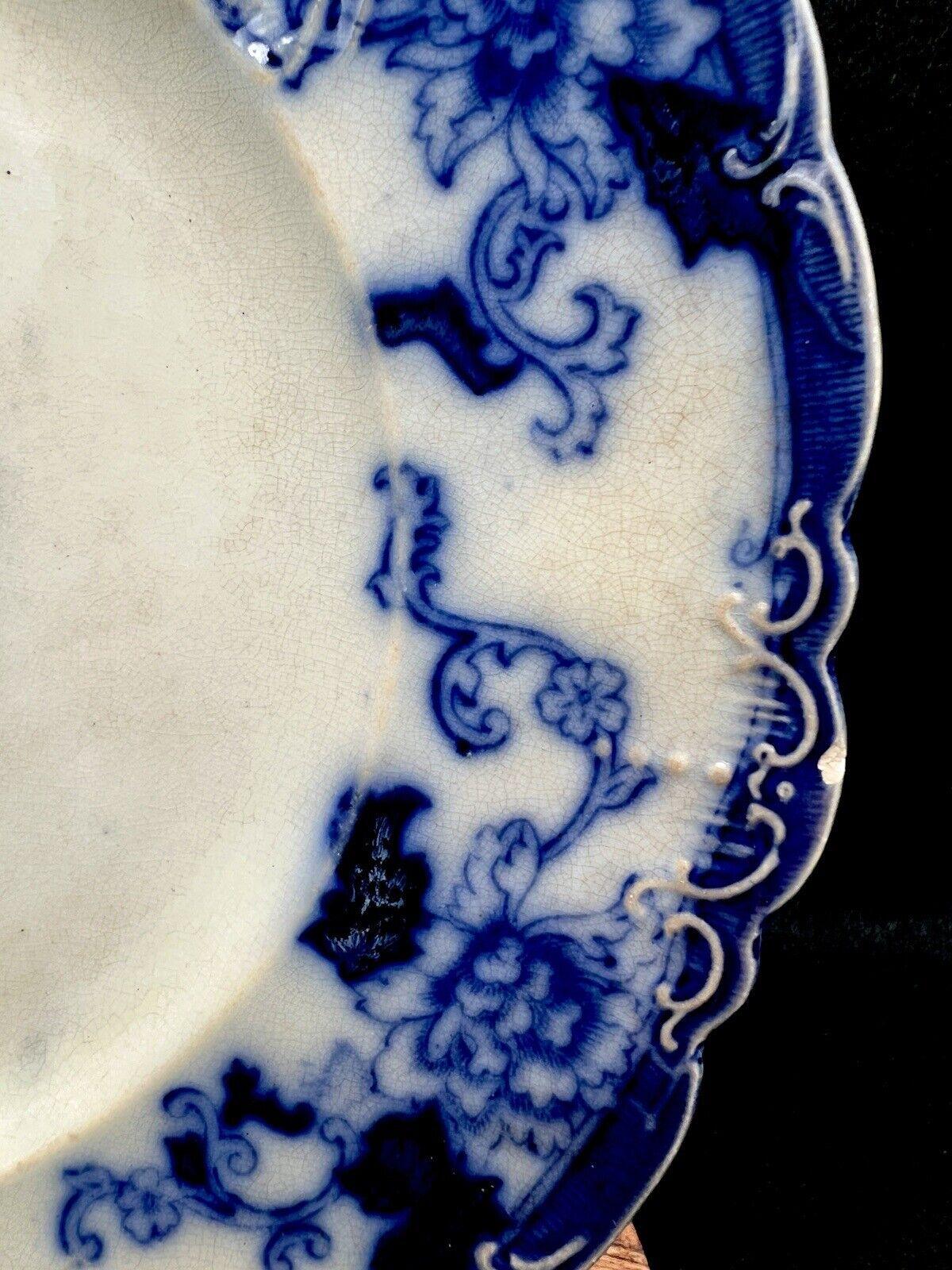 Senator Crown Semi-Porcelain Flow Blue Plate, Cliff England, 1878-1904 - That’s My JAmm