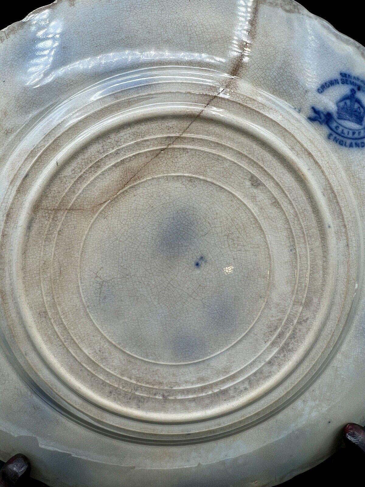 Senator Crown Semi-Porcelain Flow Blue Plate, Cliff England, 1878-1904 - That’s My JAmm