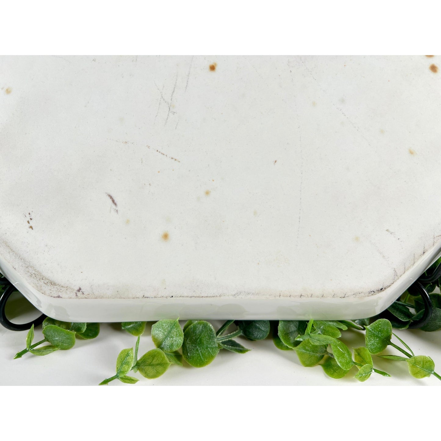 Limoges Bernardaud "B & Co" Stamped Floral Dresser Tray with Gold Trim