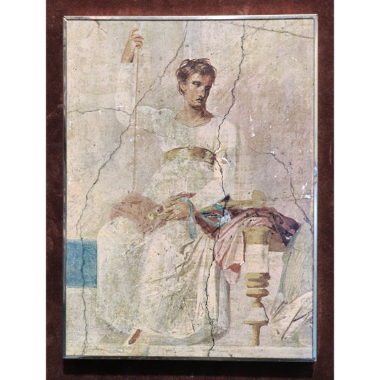 Vintage 16" x 12" Brigita del Forno #041 Pompeian Painting on Velvet