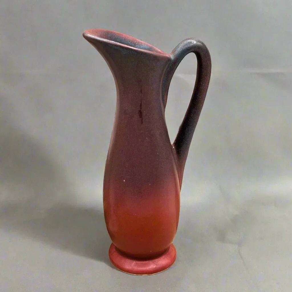 Van Briggle Pottery Matte Mulberry & Blue Art Nouveau Ewer Vase, 7"