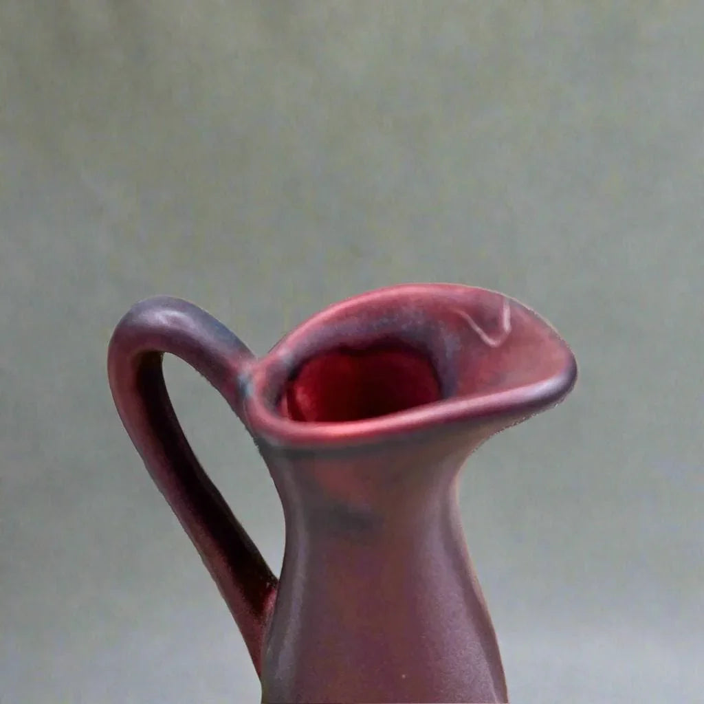 Van Briggle Pottery Matte Mulberry & Blue Art Nouveau Ewer Vase, 7"