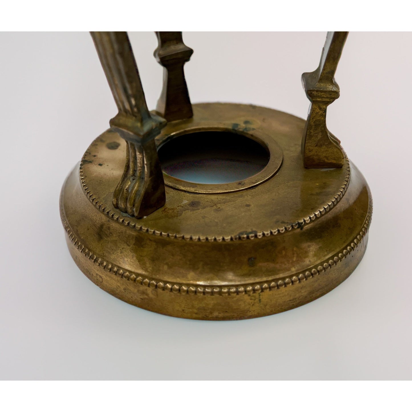 Vintage Brass Conical Vase with Lion Detail