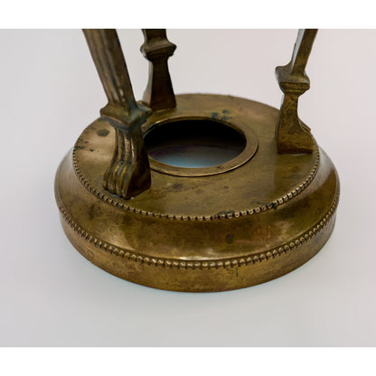 Vintage Brass Conical Vase with Lion Detail