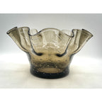 Smoky Grey Bullicante Glass Handkerchief Bowl