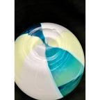 Carlo Moretti Italian Blue and Cream Striped Carousel Vase