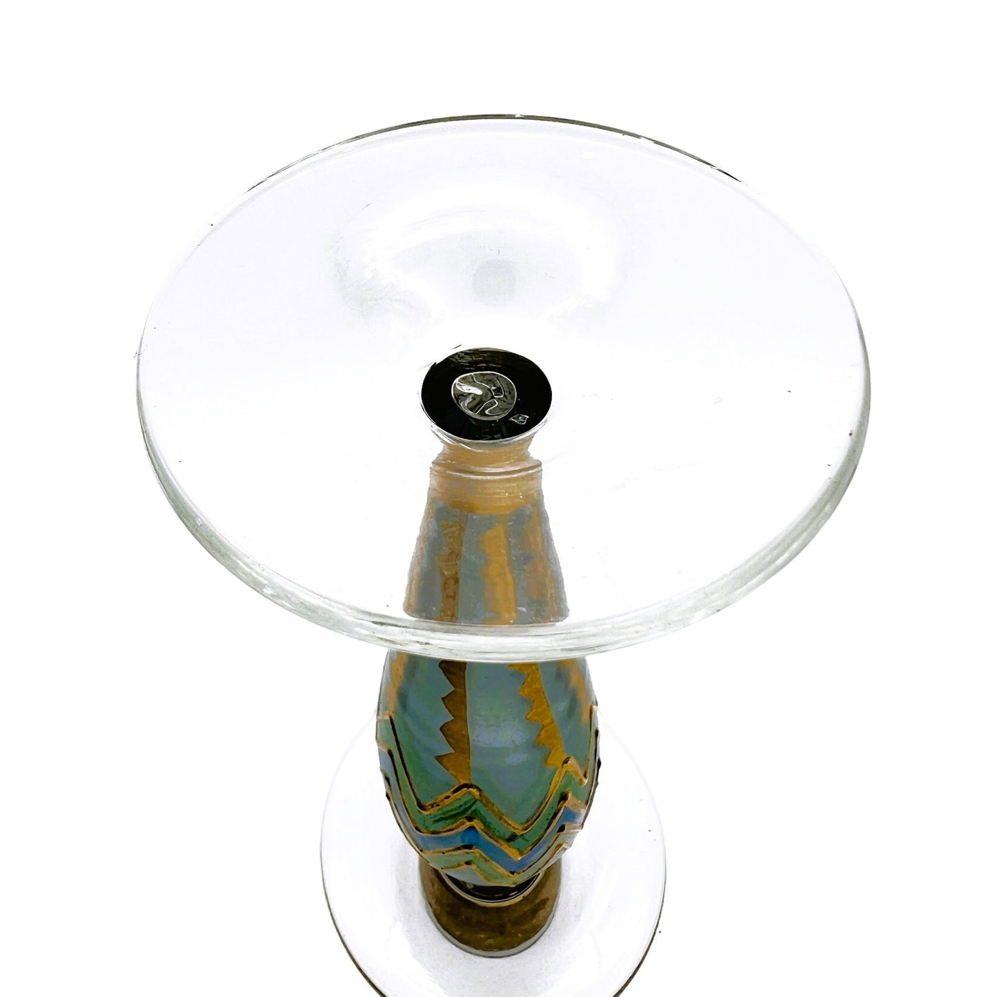 Nagel Hand Painted Glass Candlestick - Vintage German Craftsmanship