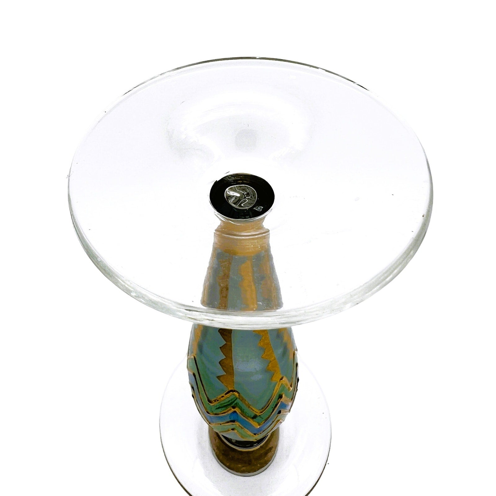 Nagel Hand Painted Glass Candlestick - Vintage German Craftsmanship