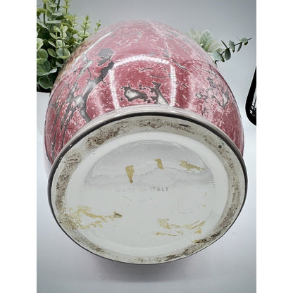 Italian Pink, Gray, and White Large Vase
