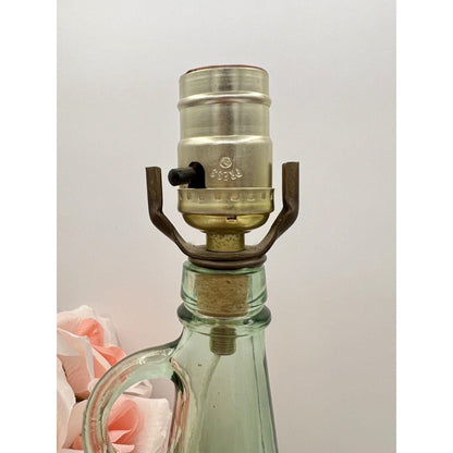Vintage French Wine Green Glass Bottle Table Lamp