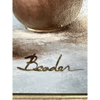 Beader Framed Oil on Canvas of Flowers in a Vase