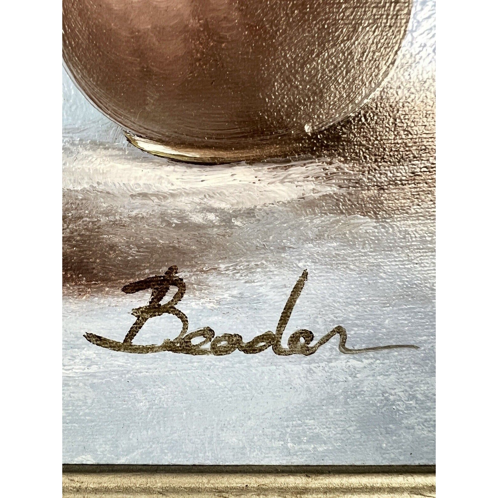 Beader Framed Oil on Canvas of Flowers in a Vase