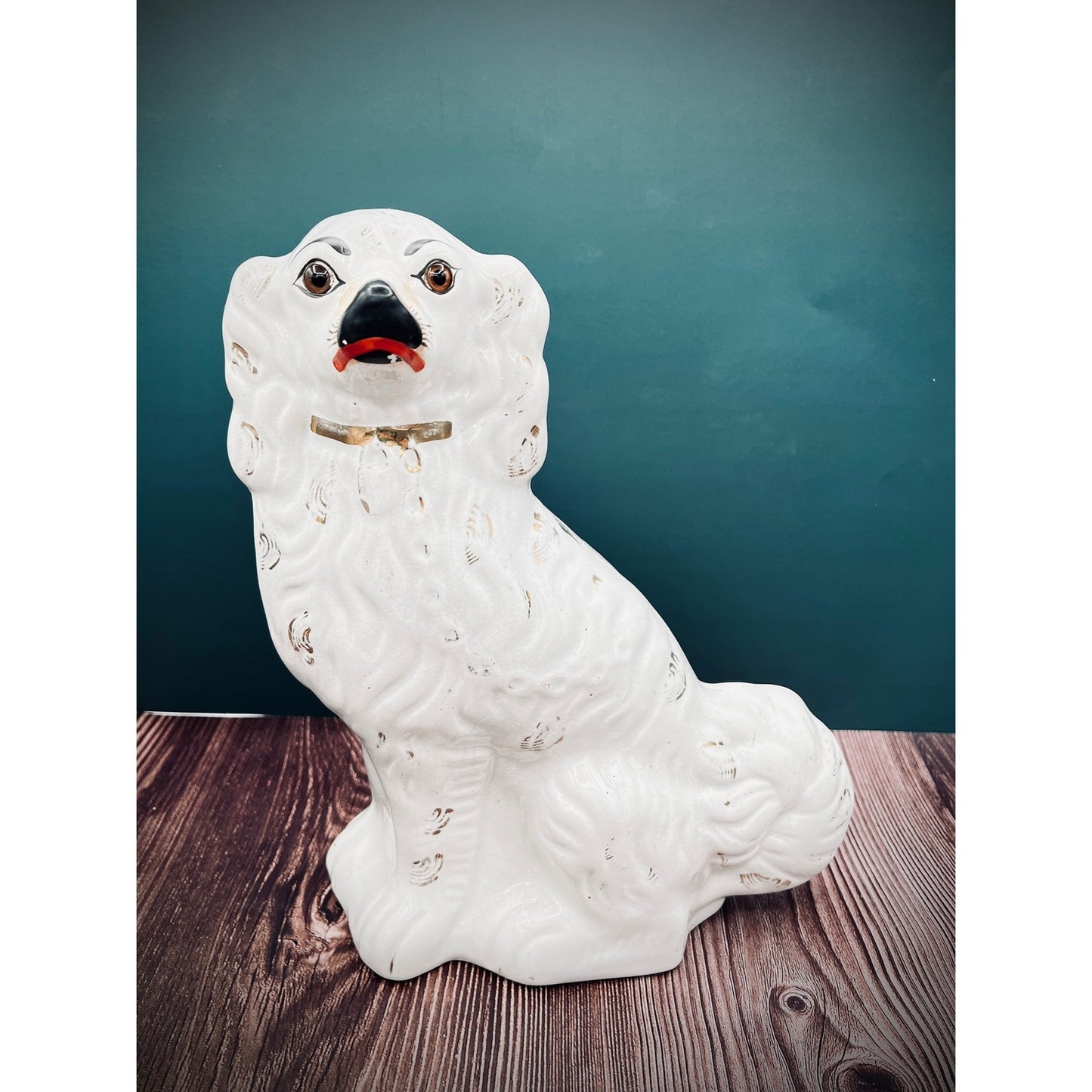 Antique Staffordshire Porcelain Dog Figurines - Pair of Collectible English Ceramic Dogs