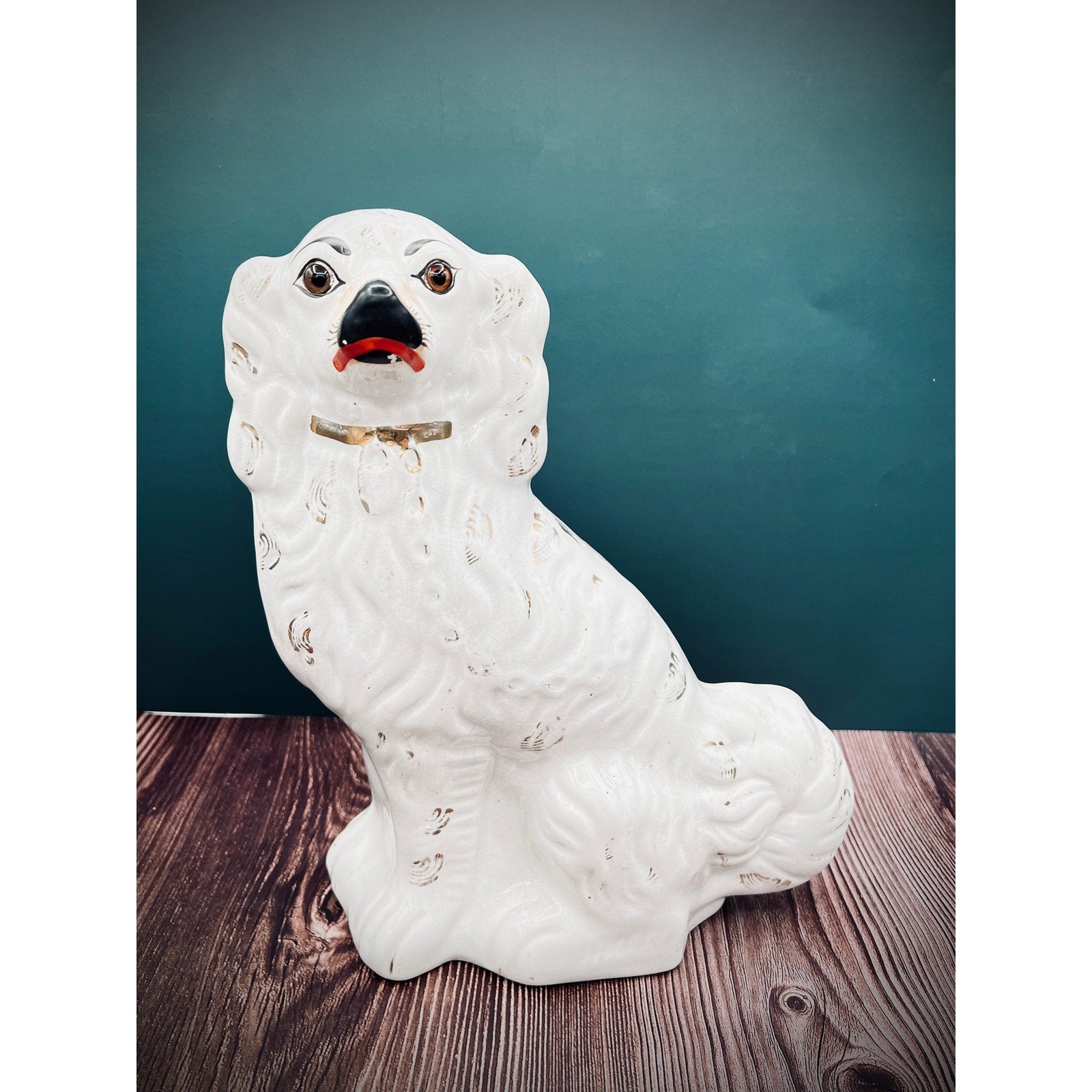 Antique Staffordshire Porcelain Dog Figurines - Pair of Collectible English Ceramic Dogs