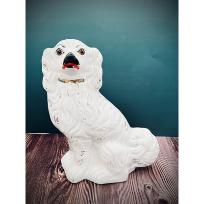 Antique Staffordshire Porcelain Dog Figurines - Pair of Collectible English Ceramic Dogs