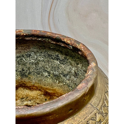 Antique Mamluk Revival Brass Pot with Islamic Calligraphy, Dated 1901