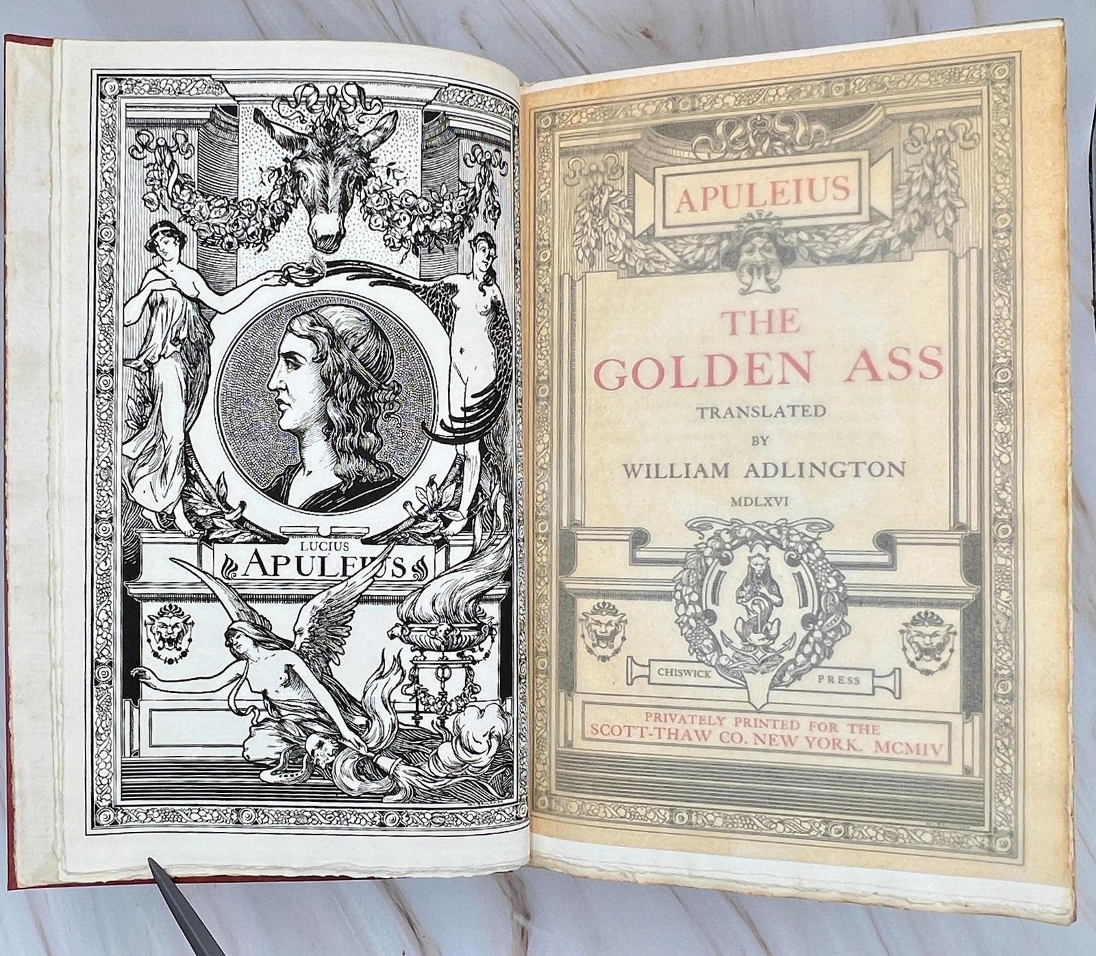 Title page of The Golden Ass, printed in 1904 by Chiswick Press for Scott-Thaw Co., New York.