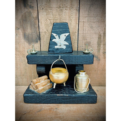 Colonial Dollhouse Miniature Vintage Fireplace Diorama