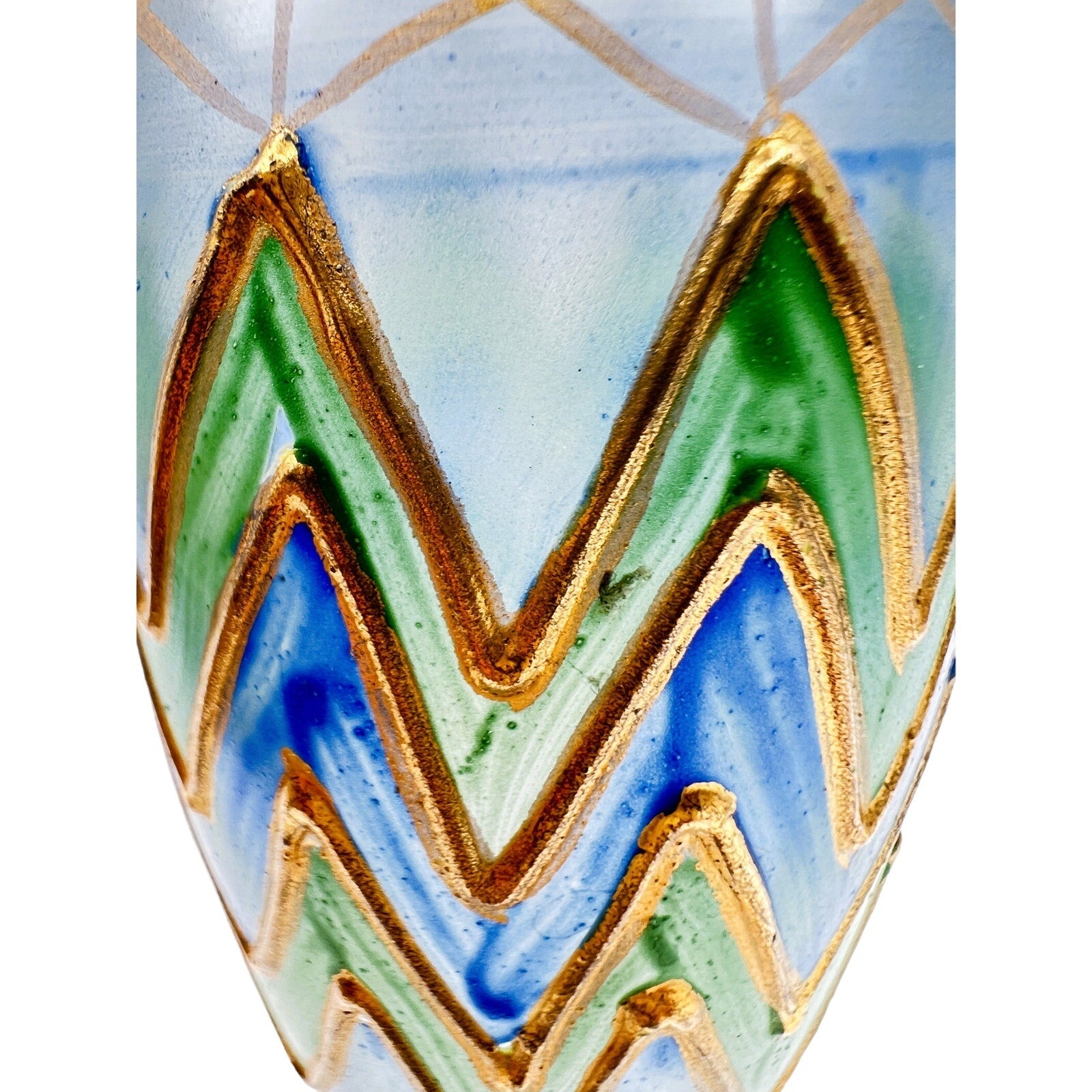 Nagel Hand Painted Glass Candlestick - Vintage German Craftsmanship