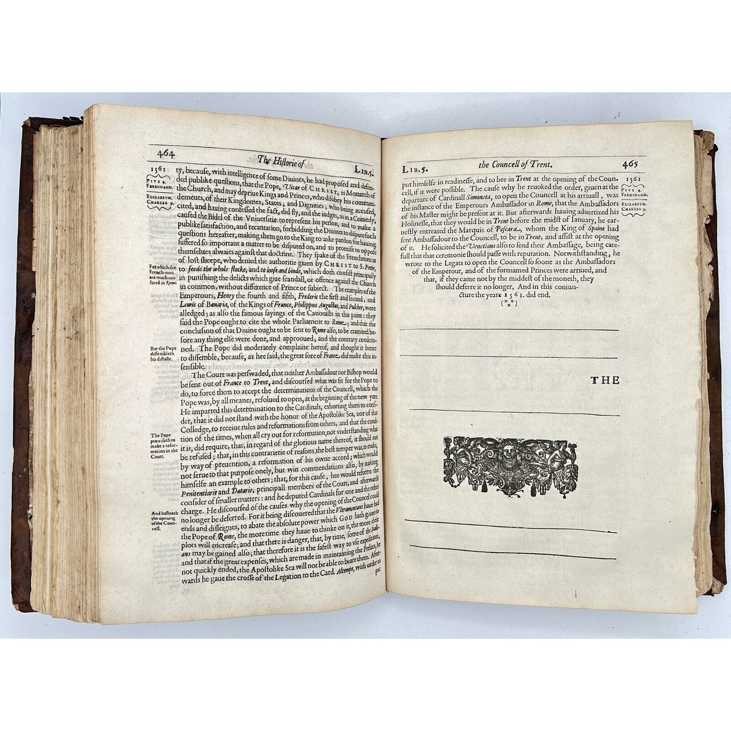 The Historie of the Councel of Trent, 1620 First English Edition w/ Inscriptions