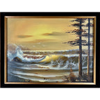Sunset Ocean Original Hand Painted Oil on Canvas Painting by Ben Powers