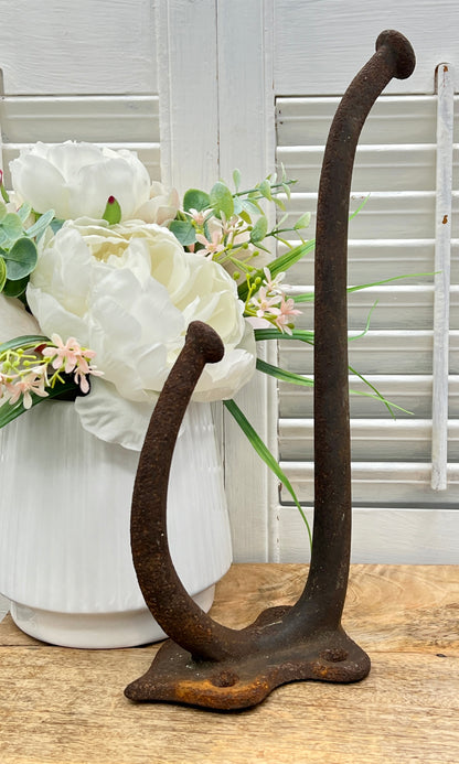 Large Antique Rustic Iron Tackle Hook Hanger