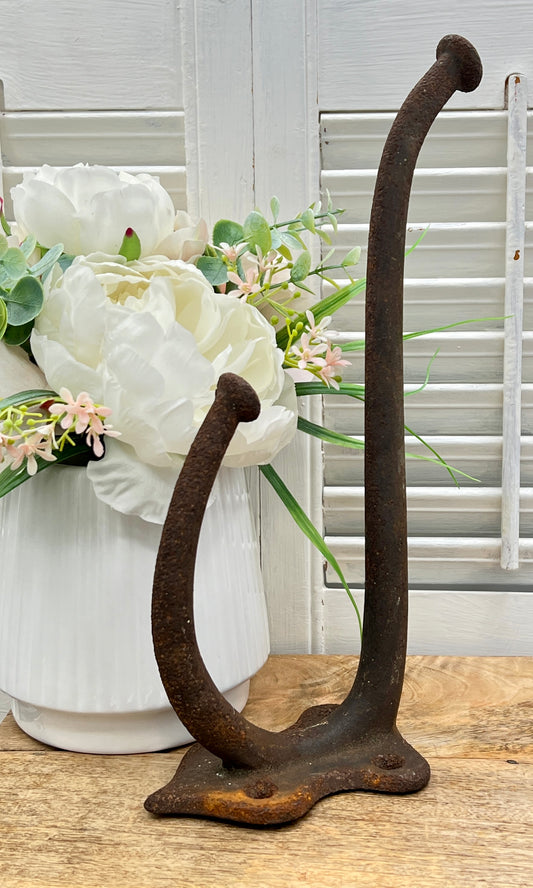 Large Antique Rustic Iron Tackle Hook Hanger