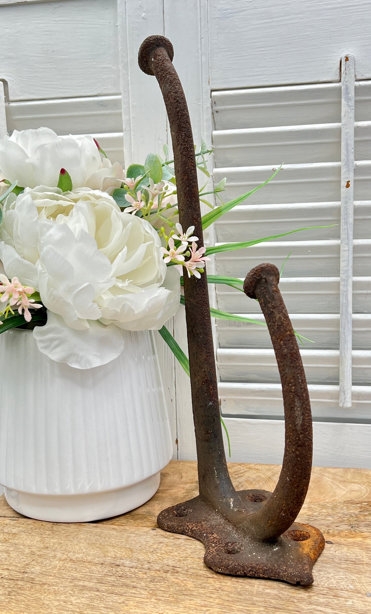 Large Antique Rustic Iron Tackle Hook Hanger