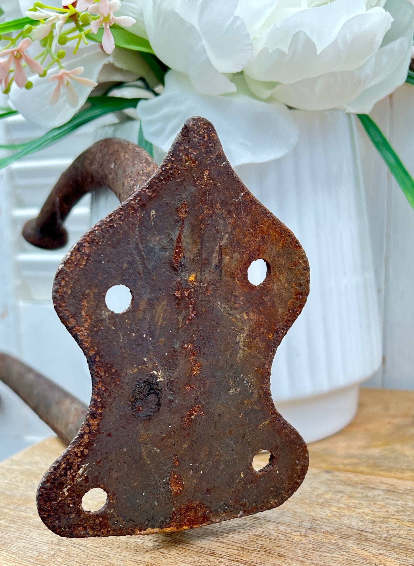 Large Antique Rustic Iron Tackle Hook Hanger
