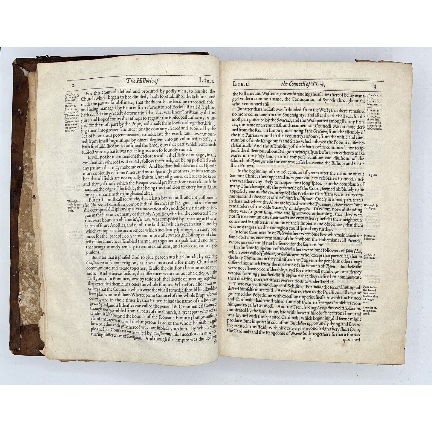 The Historie of the Councel of Trent, 1620 First English Edition w/ Inscriptions